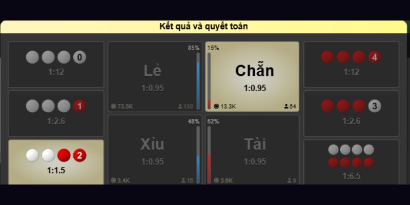 Bàn cược trong xóc đĩa live