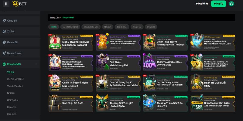 Các chương trình khuyến mãi đang được triển khai tại V9Bet