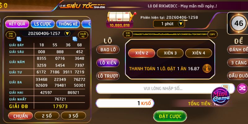 Lô xiên có tỷ lệ trả thưởng cực cao