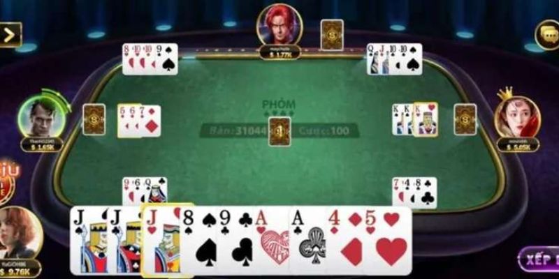 Giao diện chơi Phỏm thiết kế chuyên nghiệp cho người chơi trải nghiệm mượt mà