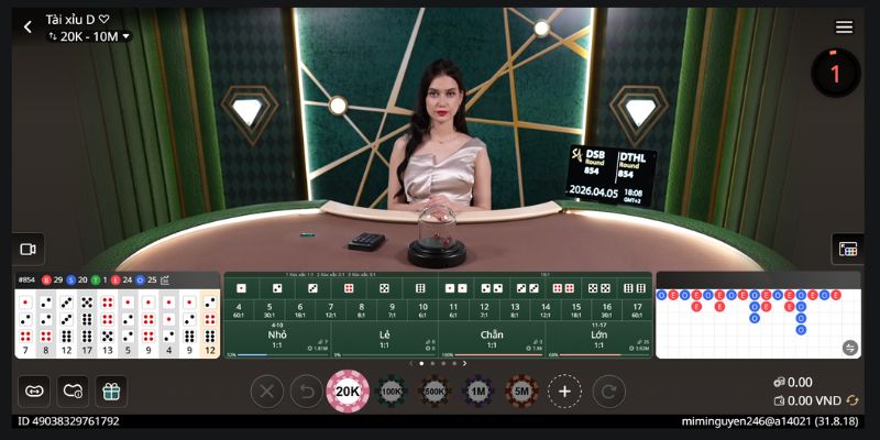 Thiết kế giao diện chơi tài xỉu live cùng dealer người thật xinh đẹp