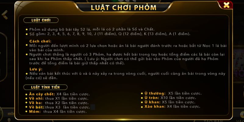 Luật chơi Phỏm online hấp dẫn